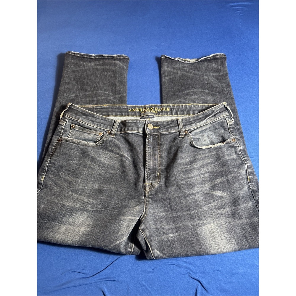 American Eagle Mens 40x30 Extreme Flex 4 Dark Wash Straight Leg Denim Jeans